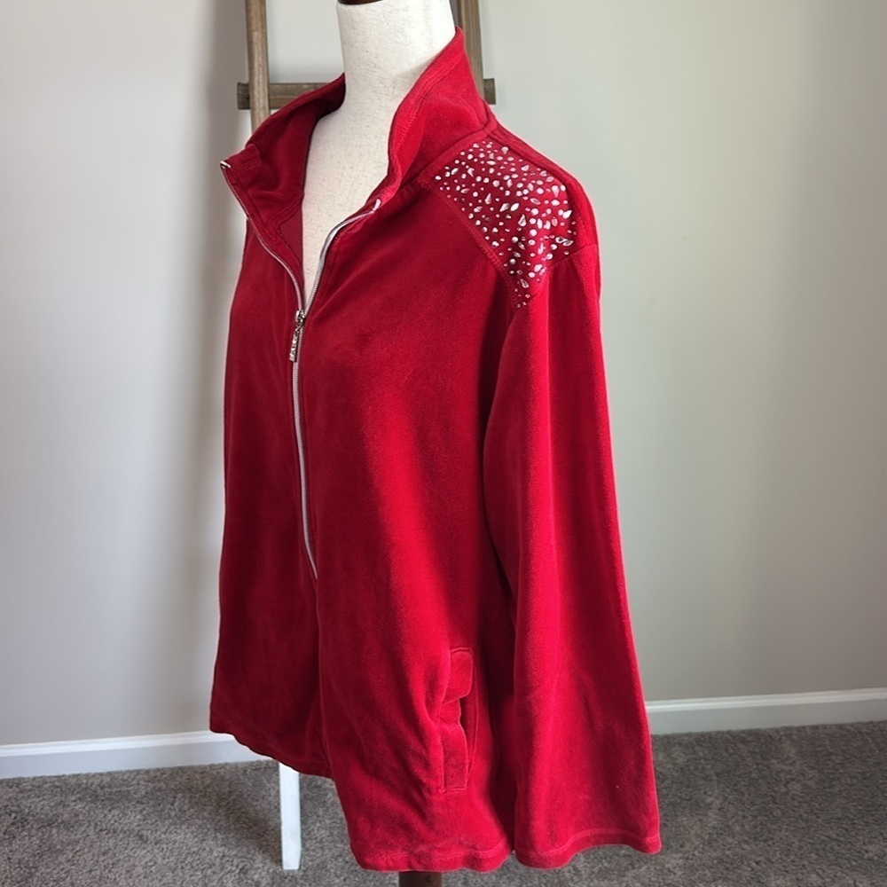 Bundle of Two Onque Casual Zip Up Tops Animal Print and Red Size 2X in GUC - Picture 17 of 17